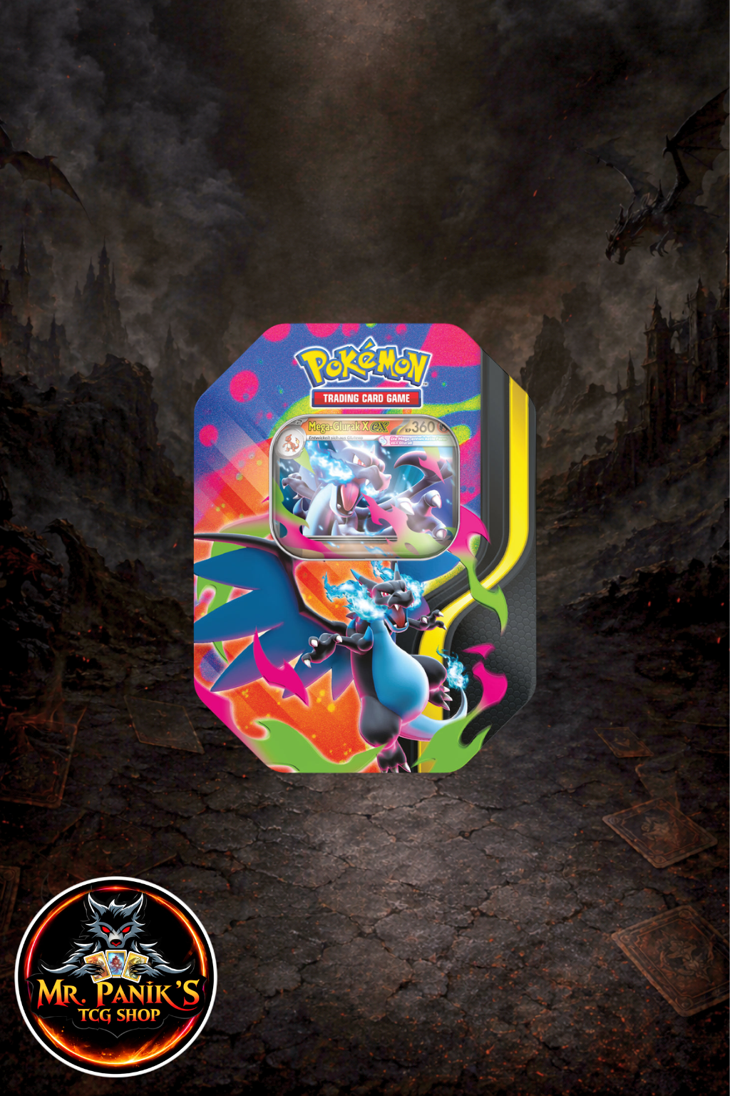 POKEMON Glurak X EX Tin